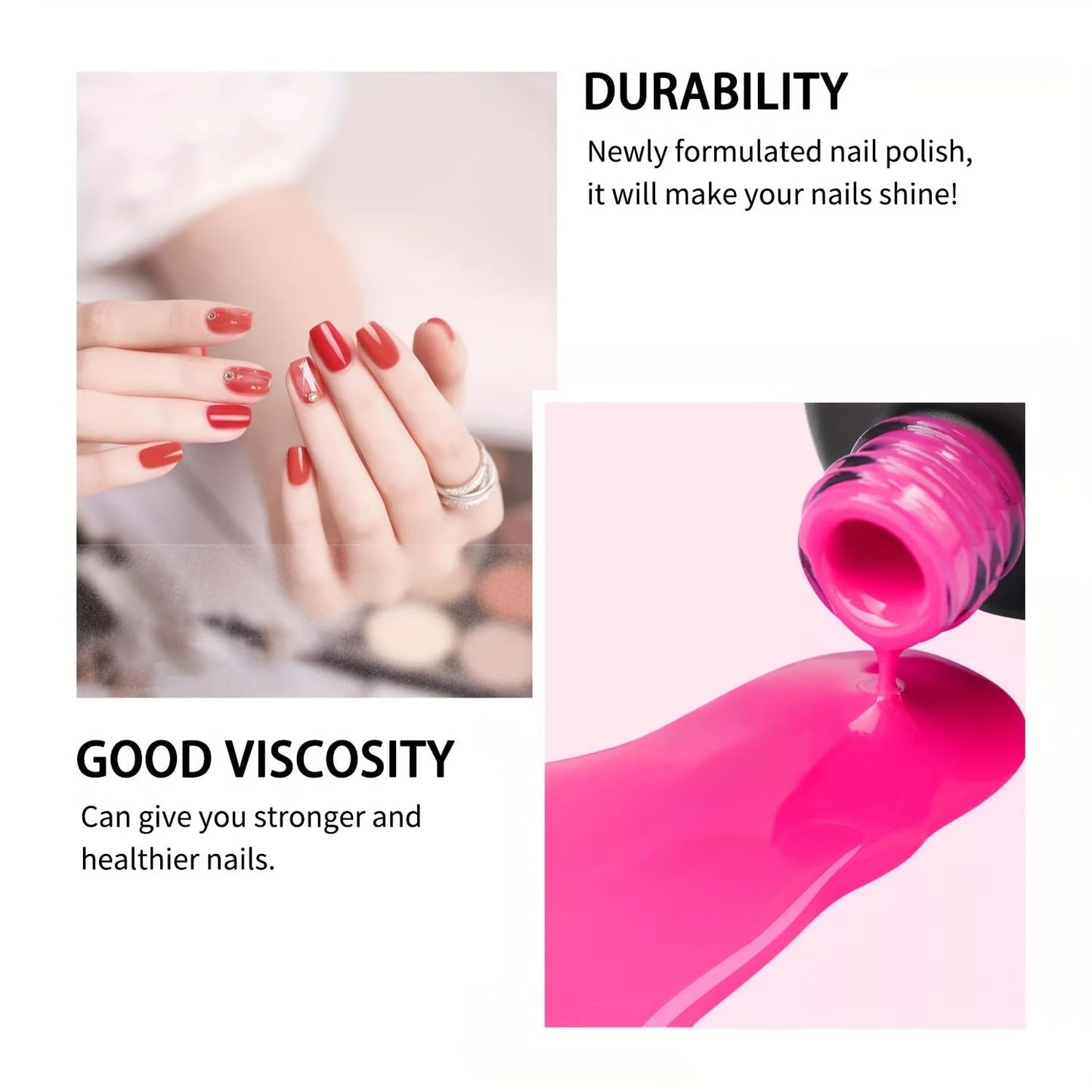finger secret Gel Nail Polish 6 Color Kits Long Lasting Shine Gel Polish Wide Color Range Nail polish Set Professional Manicure Kit Salon DIY for Nail Art Beginners (40 Color Gel)
