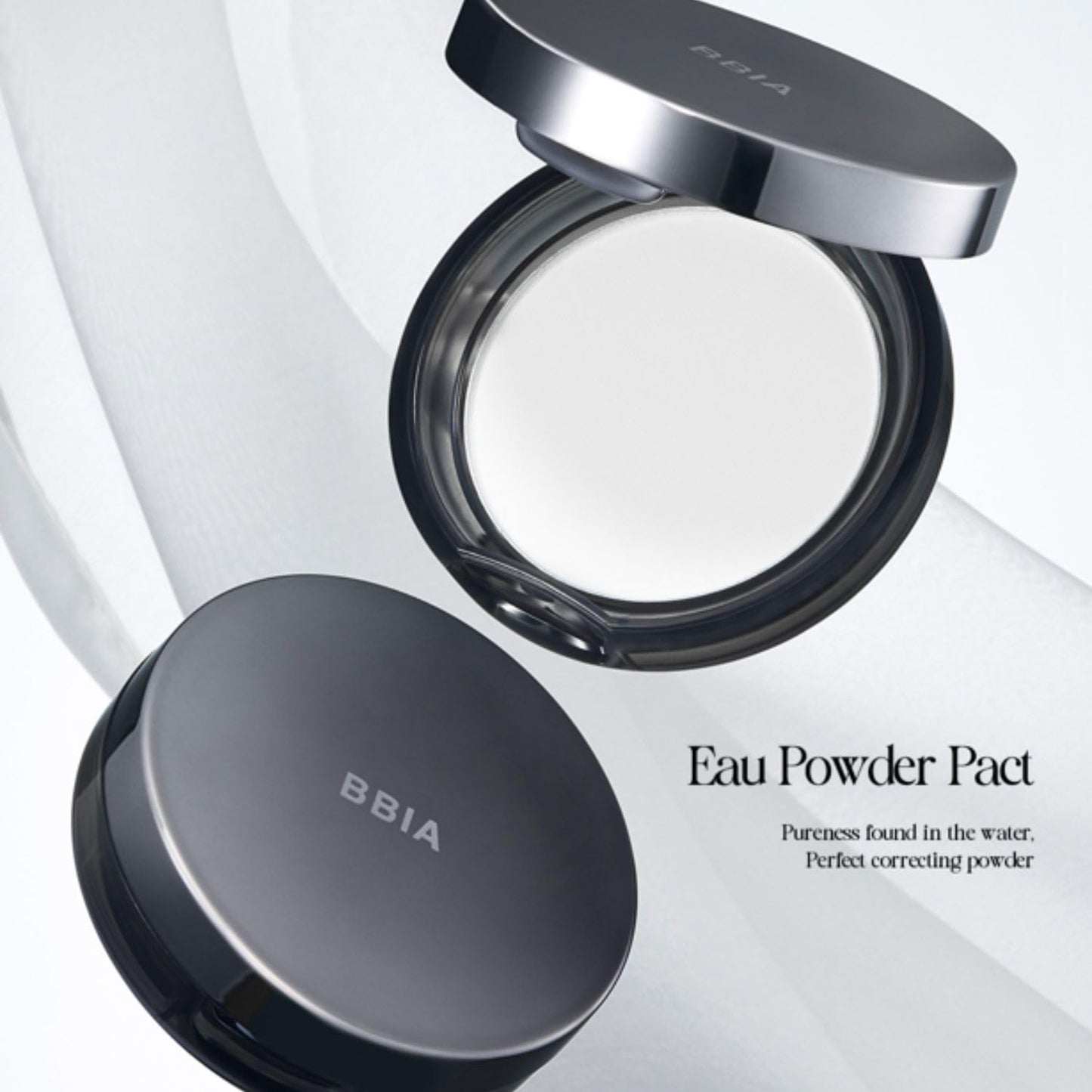 BBIA EAU Powder Pact - Pressed Powder Compact for Makeup Setting & Blurring | 03 Blossom Pink, 1 Pack