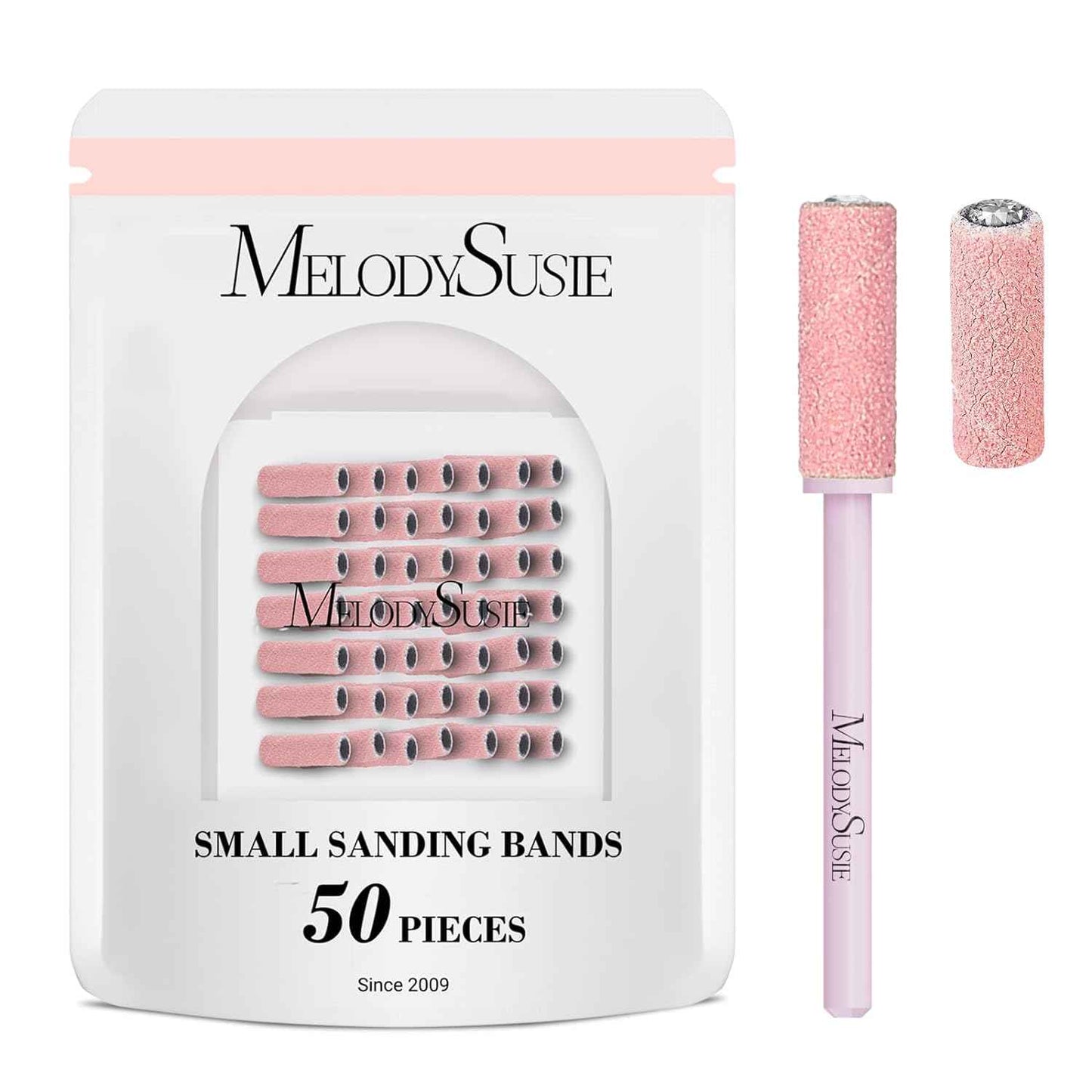 50 Pcs Nail Drill Bits Set - Small Sanding Bands & Carbide Mandrel for Smooth Finishing