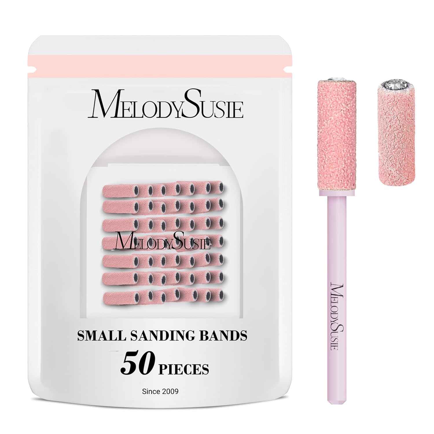 50 Pcs Nail Drill Bits Set - Small Sanding Bands & Carbide Mandrel for Smooth Finishing