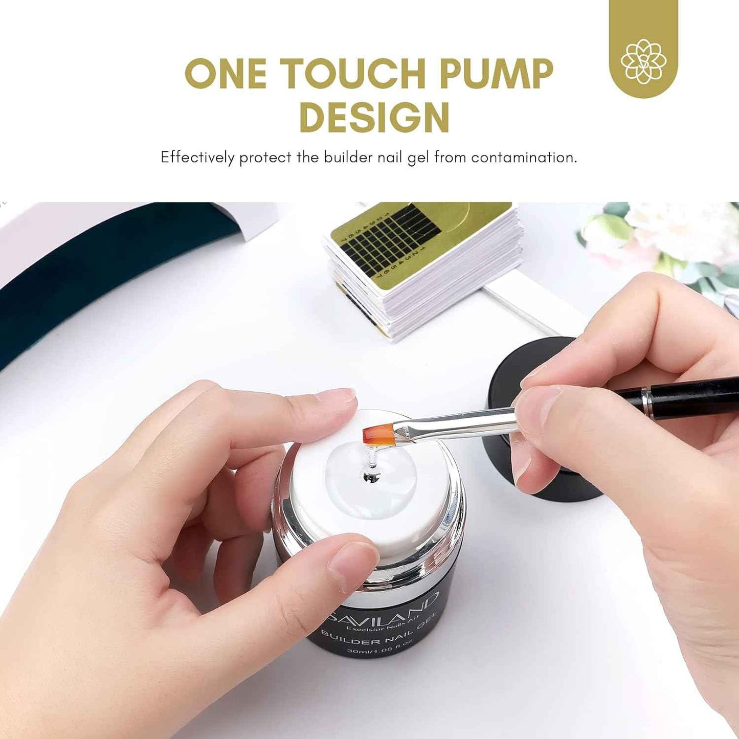 Builder Nail Gel with Air Cushion Design - 15ml Vitamin E Base & Top Gel Set (3 Pcs)