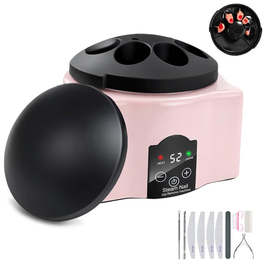 Nail Soaking Bowl & Care Kit - Electric Gel Polish Remover Steamer for Home & Salon