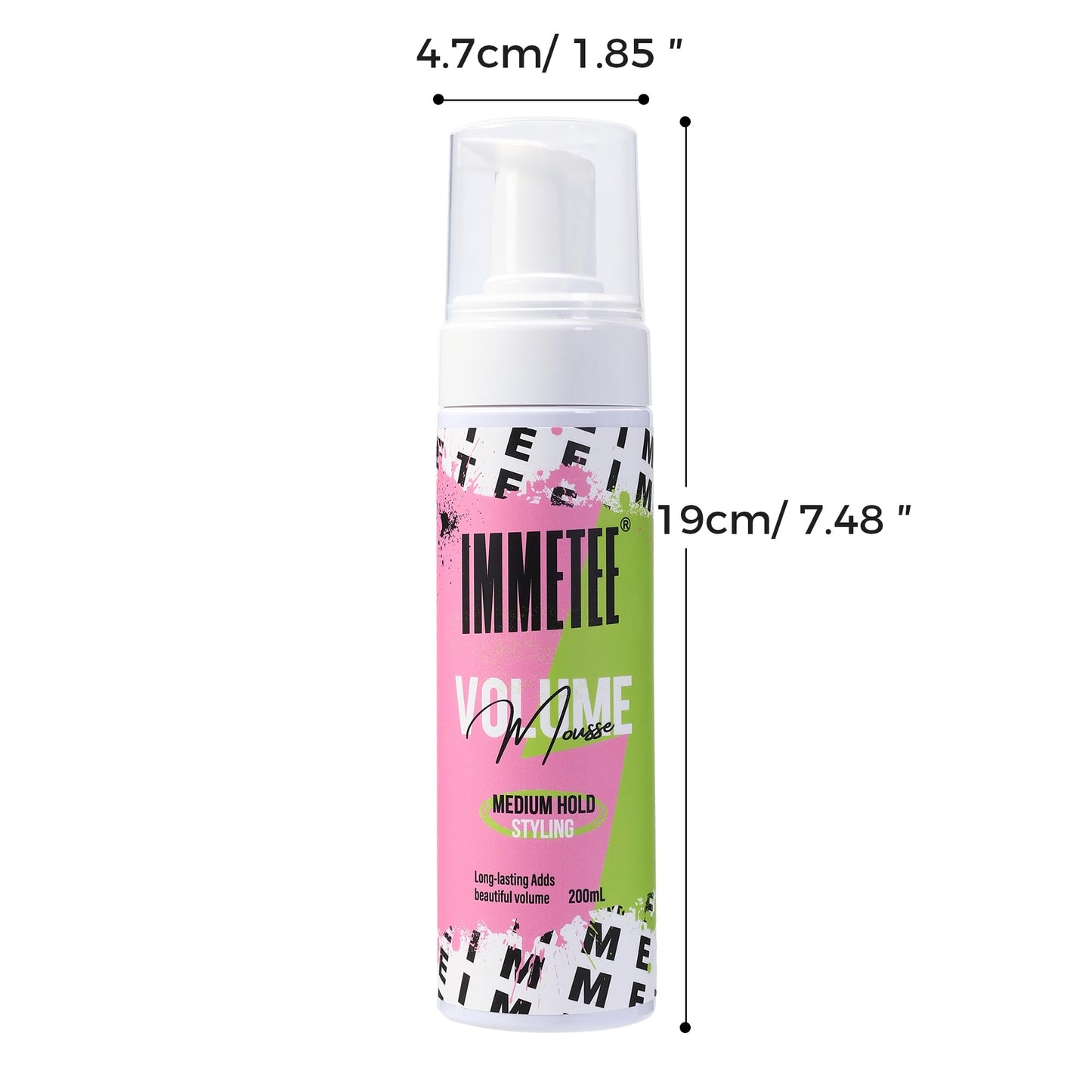 immetee Volumizing Mousse for Fine Hair,Lightweight & Long Lasting,Frizz Control,Create Instant Volume Thickness,Non Sticky Formula,for Women and Men 200ml/6.76oz