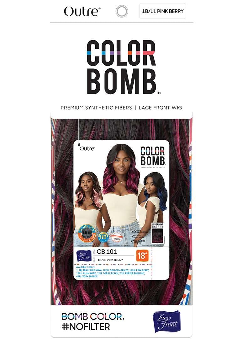 Outre Lace Front Wig - Color Bomb - CB 101 (1B/UL PLUM WINE)