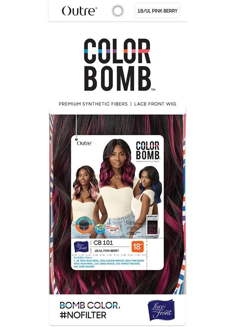 Outre Lace Front Wig - Color Bomb - CB 101 (1B/UL PLUM WINE)