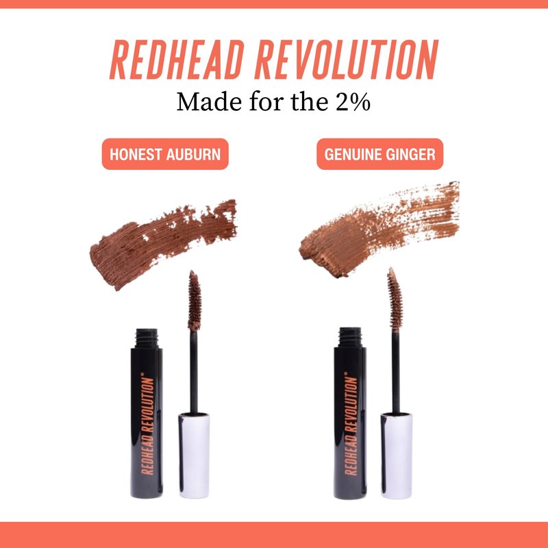 Redhead Revolution's Gingerlash Mascara (Genuine Ginger Reddish) Brown Mascara for Redheads and Strawberry Blondes Volumizing Lengthening Vegan Cruelty Free