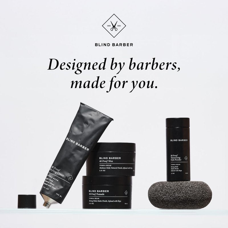 Blind Barber 30 Proof Hair Cream for Men - Styling Cream & Beard Tamer - Light Hold & Natural Shine - Paraben & Sulfate-Free, Water-Based Hair Products - Tonka Bean Scent (3.2 Fl oz)