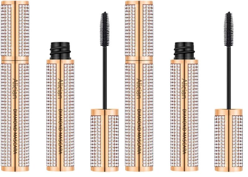 Diamond Mascara - Waterproof Long Curling Eyelashes | Thickening & Lengthening, Smudge-Proof (Pack of 2)