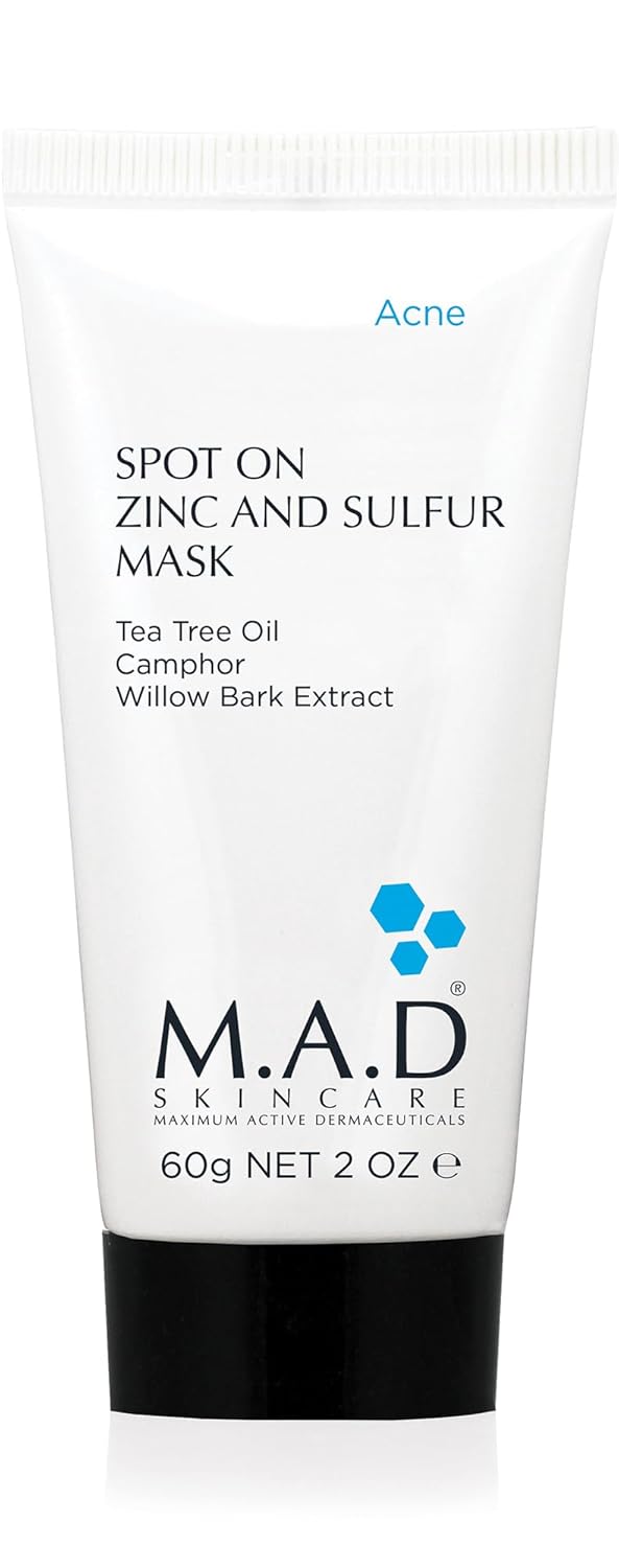 M.A.D Skincare Spot On Zinc & Sulfur Mask - Acne Treatment for Oily Skin | 2 oz.