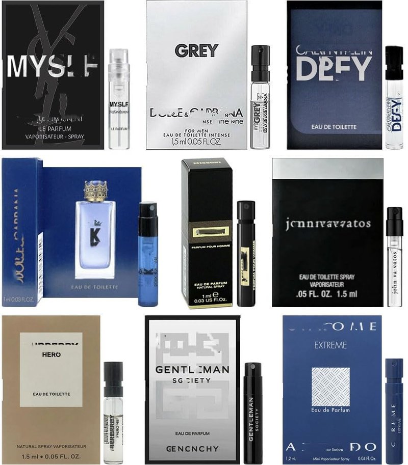 JRoBeauty Cologne High End Designer Fragrance Sampler Set for Men - (Pack of 9 Sample Vials)