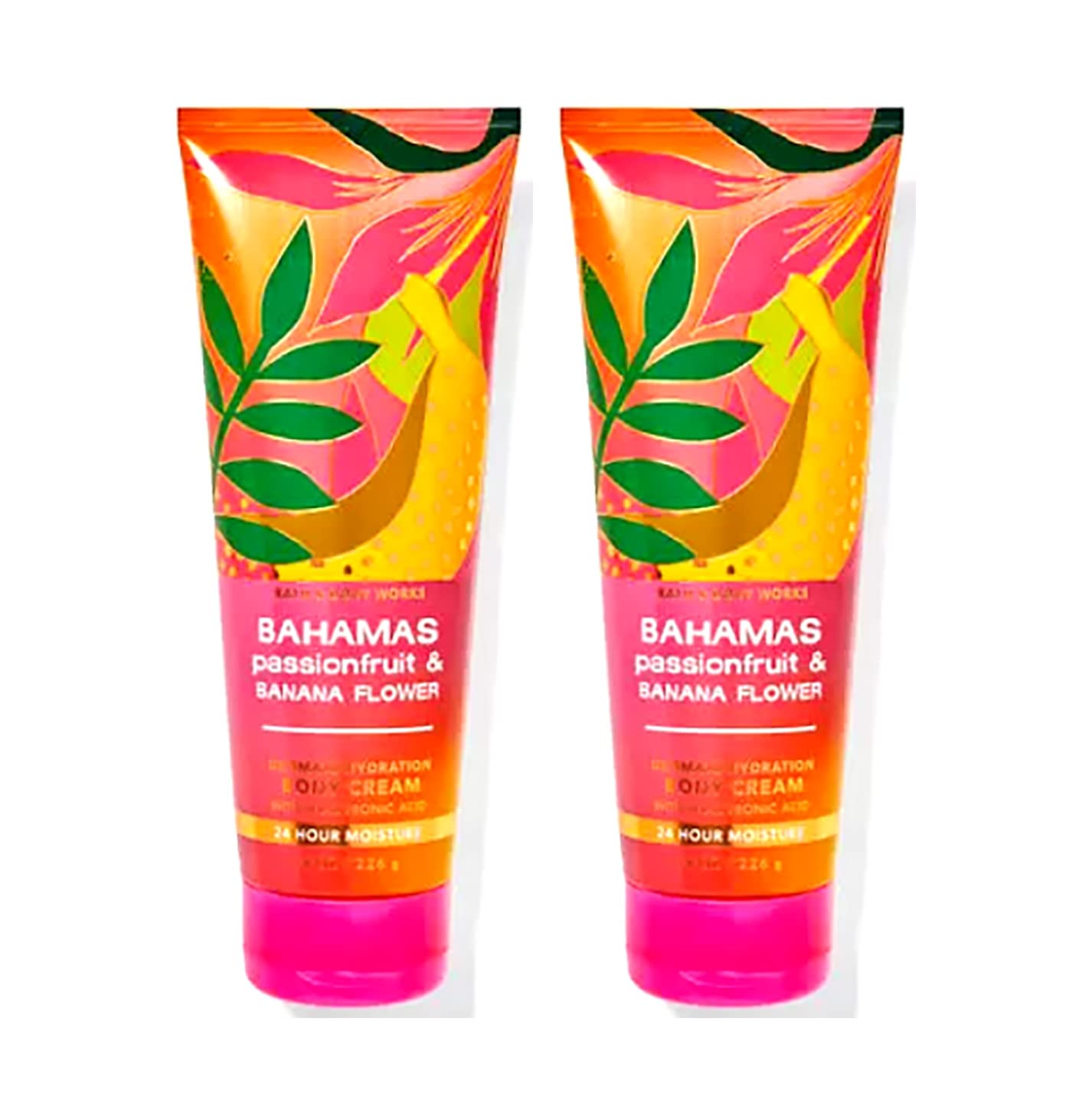 Bath & Body Works Bahamas Passionfruit & Banana Flower Ultimate Hydration Body Cream For Women 8 Fl Oz 2- Pack (Bahamas Passionfruit & Banana Flower) 16.0 Ounce
