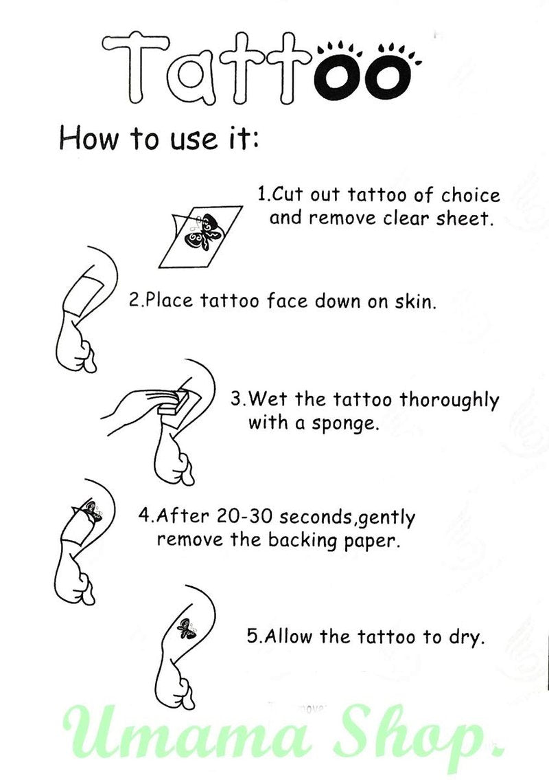 Umama Tattoos 3 Sheets Cross Temporary Tattoo Body Art Tattoo Sticker 3D Waterproof Men Women Realistic tattoos Cross Cartoon Pattern
