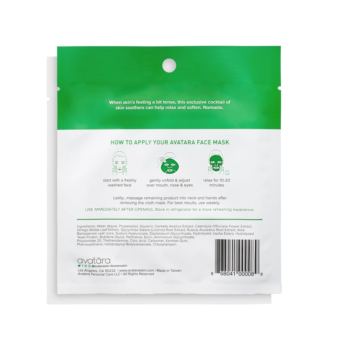 Chill Out Face Masks - Hydrating Aloe Vera for Soothing Skin | 15 Sheets, Unisex