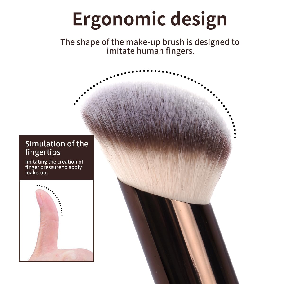 MAANGE 5 PCS Foundation Makeup Brush Set Double-ended Kabuki Mask Contour Brush for Liquid Powder Concealer Cream Cosmetics Blending Makeup Brushes (Coffee)