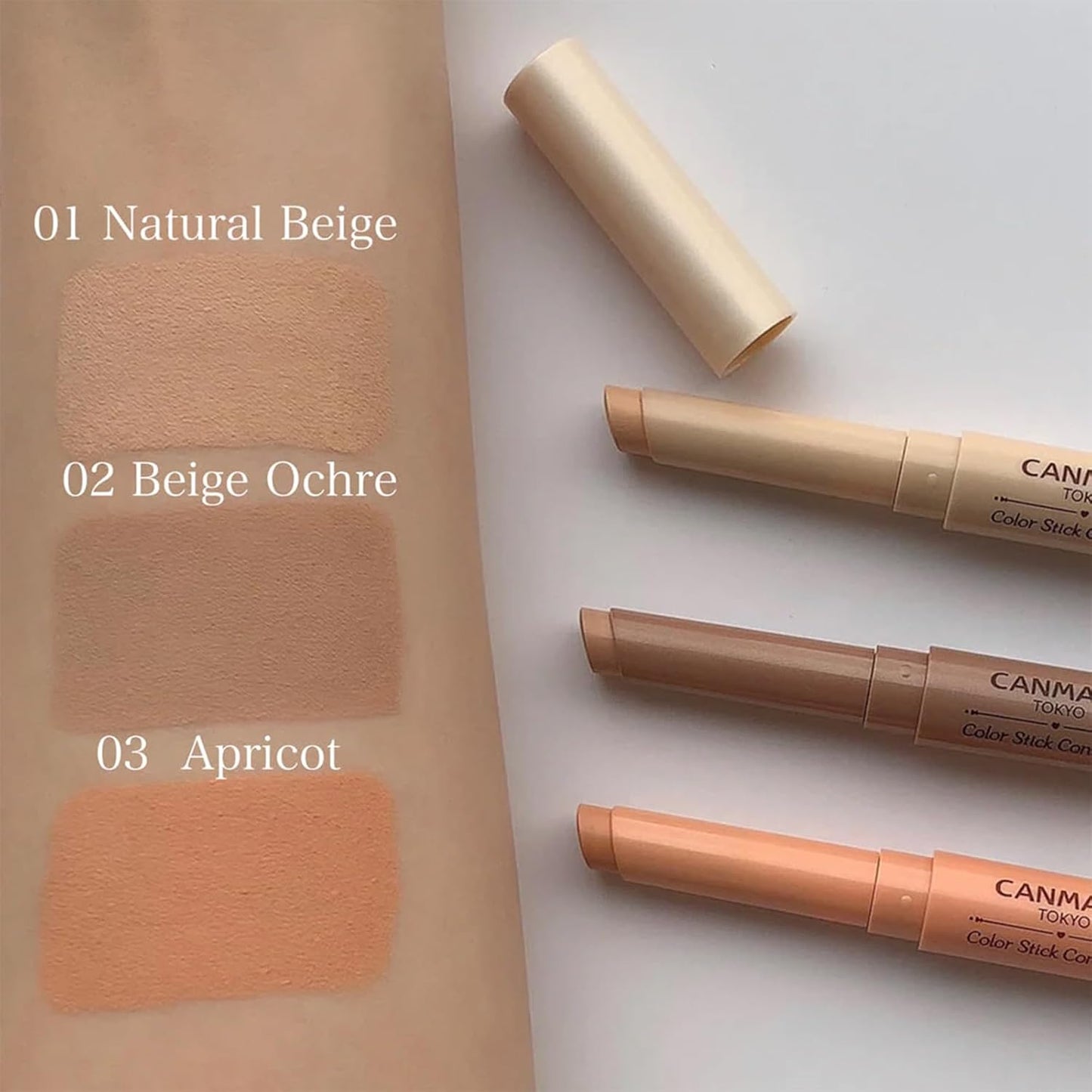 CANMAKE Color Stick Concealer - Apricot Shade, 0.06 oz | Creamy, Lightweight Formula