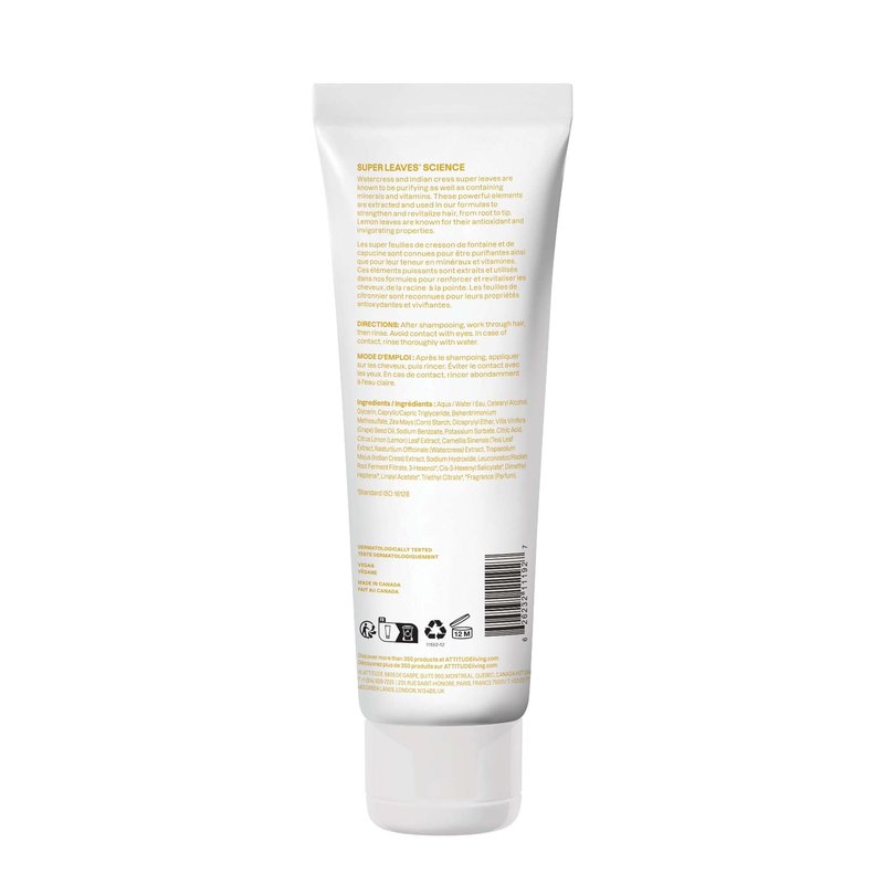 ATTITUDE Clarifying Hair Conditioner, Restores Shine, Naturally Derived Ingredients, Vegan Detangler, Dermatologically Tested, Lemon Leaves and White Tea, 8 Fl Oz (Pack of 6)