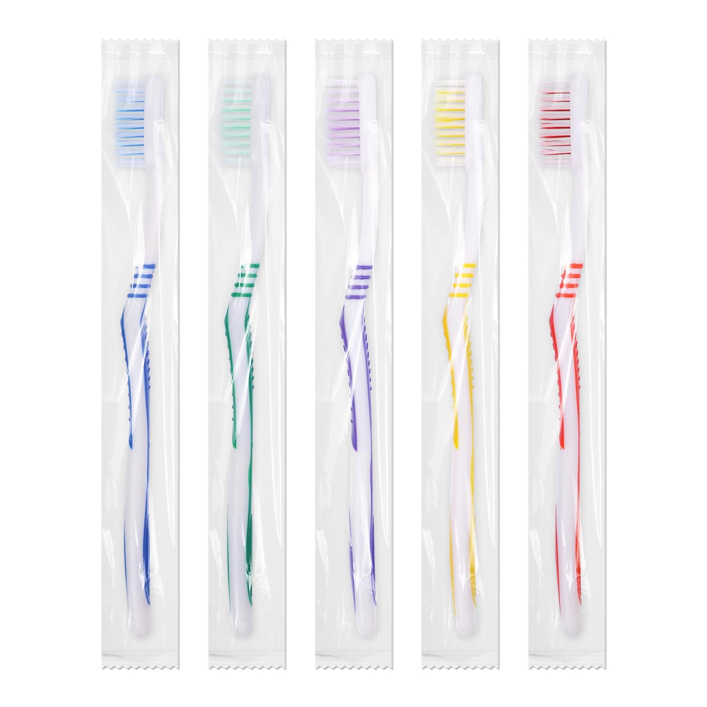 SLequipo 200 pcs Bulk Toothbrushes Individually Wrapped, Colorful Manual Disposable Travel Toothbrush for Adult, Kid, Soft Bristles for Travel, Hotels (5 Colors)