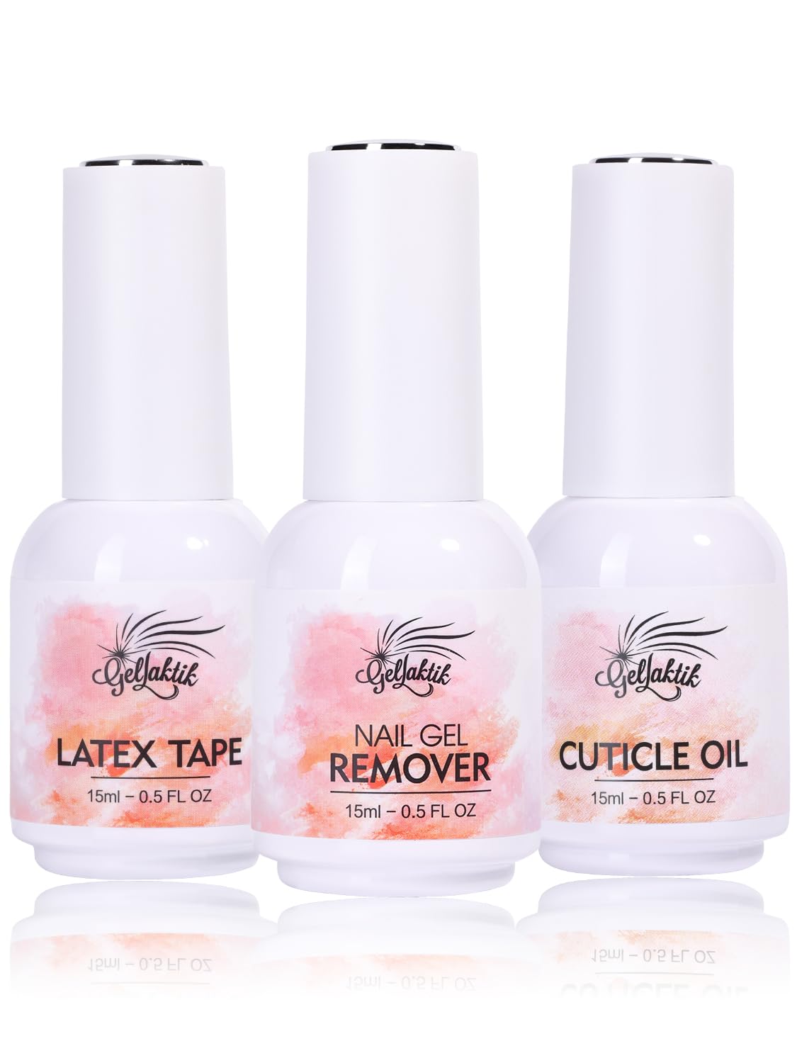 Gel Polish Remover Kit - 3 x 18ml with Cuticle Oil & Liquid Latex Tape, Fast 3-5 Min Removal