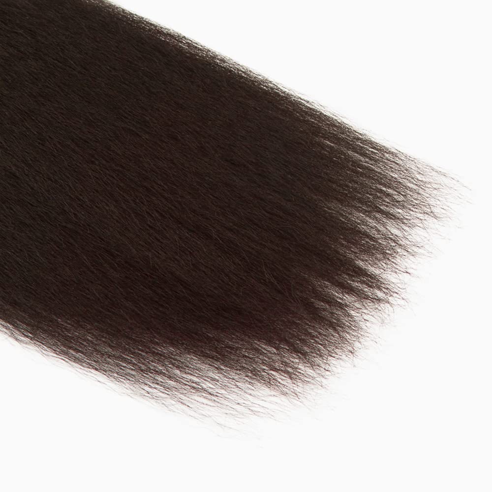 #4 Brown Bundles Human Hair Yaki Straight Human Hair Bundles 26 Inch Chocolate Brazilian Hair 1 Bundle Unprocessed Virgin Remy Hair Extensions 50 Gram Per Bundle