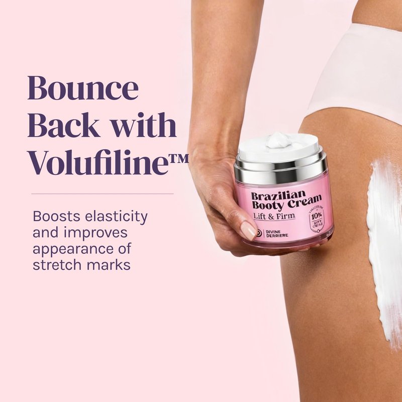 Divine Derriere Brazilian Body Butter Cream, Lift and Firm Body Cream with Volufiline Helps Reduce the Appearance of Cellulite for a Lifted and Firm-looking Derriere, Bum Bum Cream, 50ml