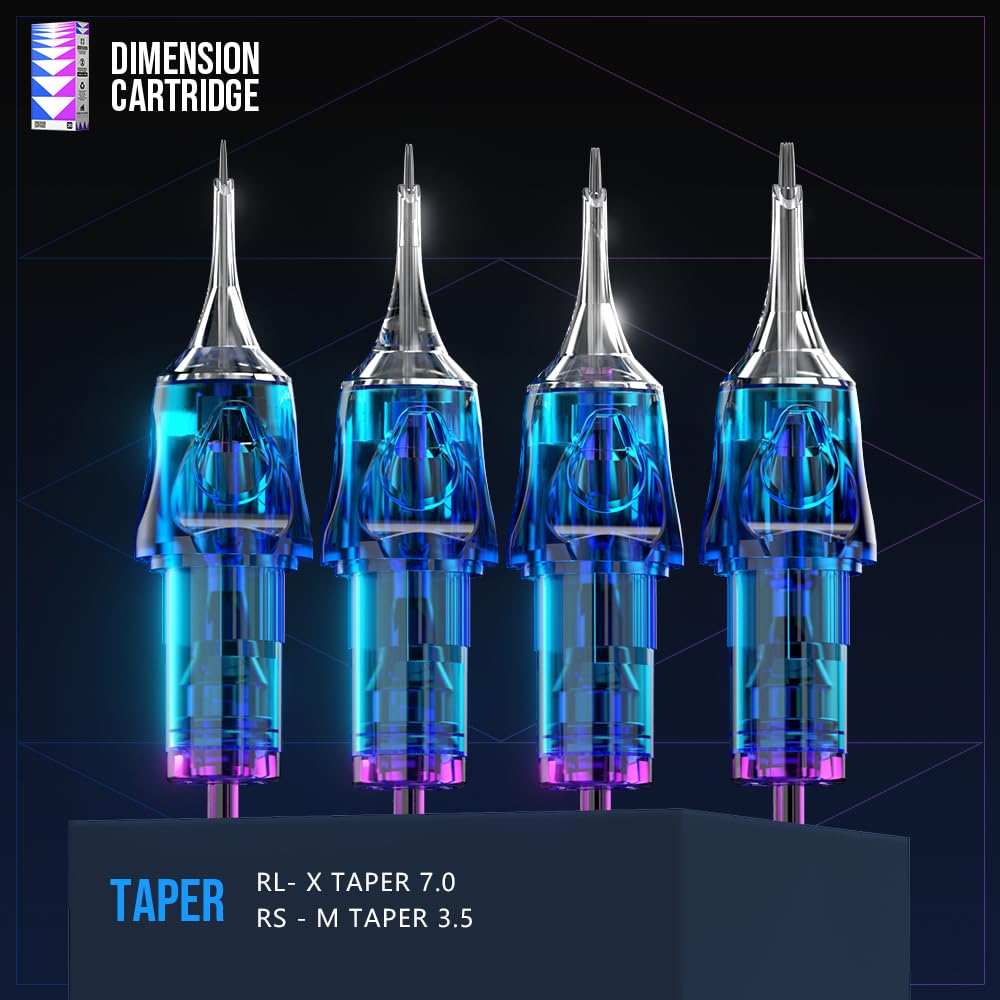CNC Tattoo Cartridge Needles 20Pcs Disposable Cartridges #12(23RM) Standard 0.35mm Round Magnum M-Taper Needle for Tattoo Pen EN04B-20-1223RM-M