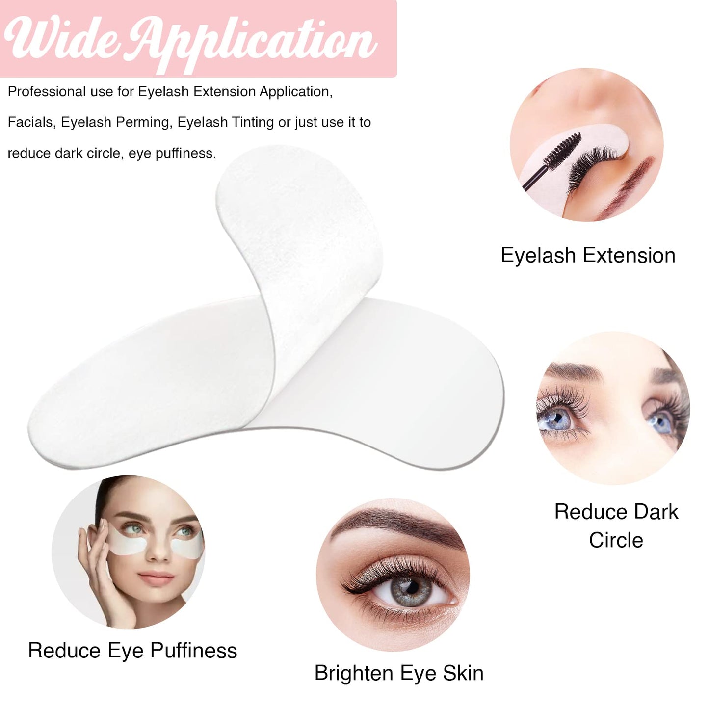 GreenLife 400 Pairs 100% Natural Eyelash Extension Under Eye Gel Pads patches kit Collagen Aloe Vera Hydrogel Eye Patches Eyelash Extension Supplies Tools, Lash Extension Supplies (100 200 400 Pairs)