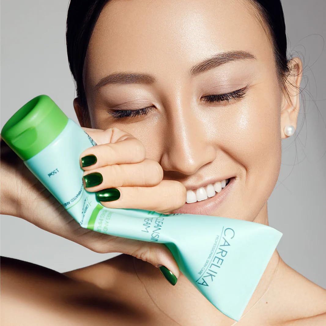 CARELIKA Green Tea Cleansing Cream – Moisturizing Deep Cleansing Face Wash for All Skin Types, Hydrating & Refreshing Formula, 150ml