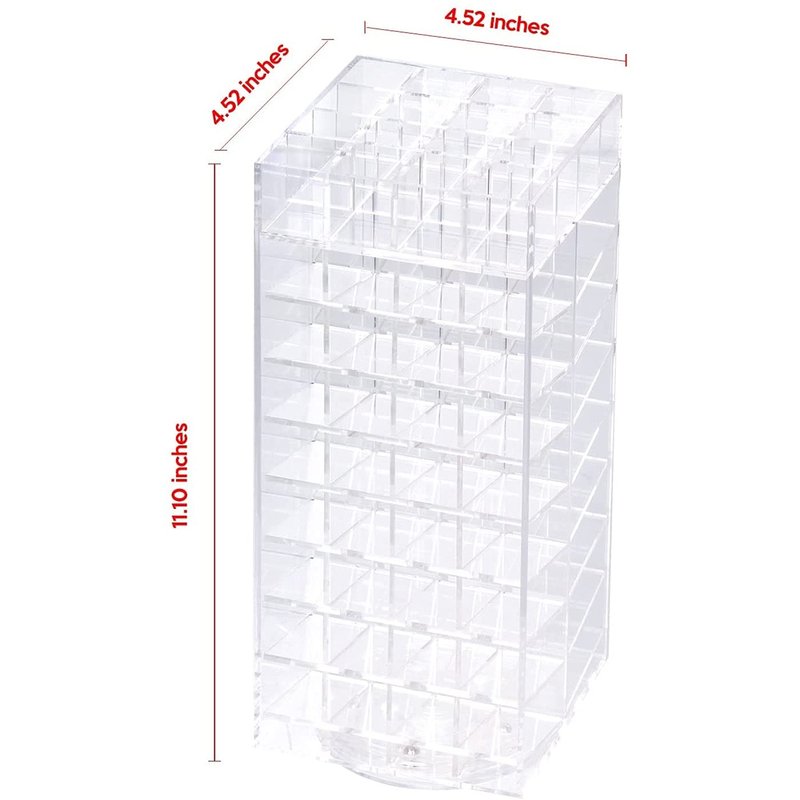 JackCubeDesign 360 Rotating Lipstick Clear Acrylic Display Rack Organizer Stand Lazy Susan Makeup Cosmetics Storage Case Box Carousel Stunning Shelf with 80 Compartments – :MK391A