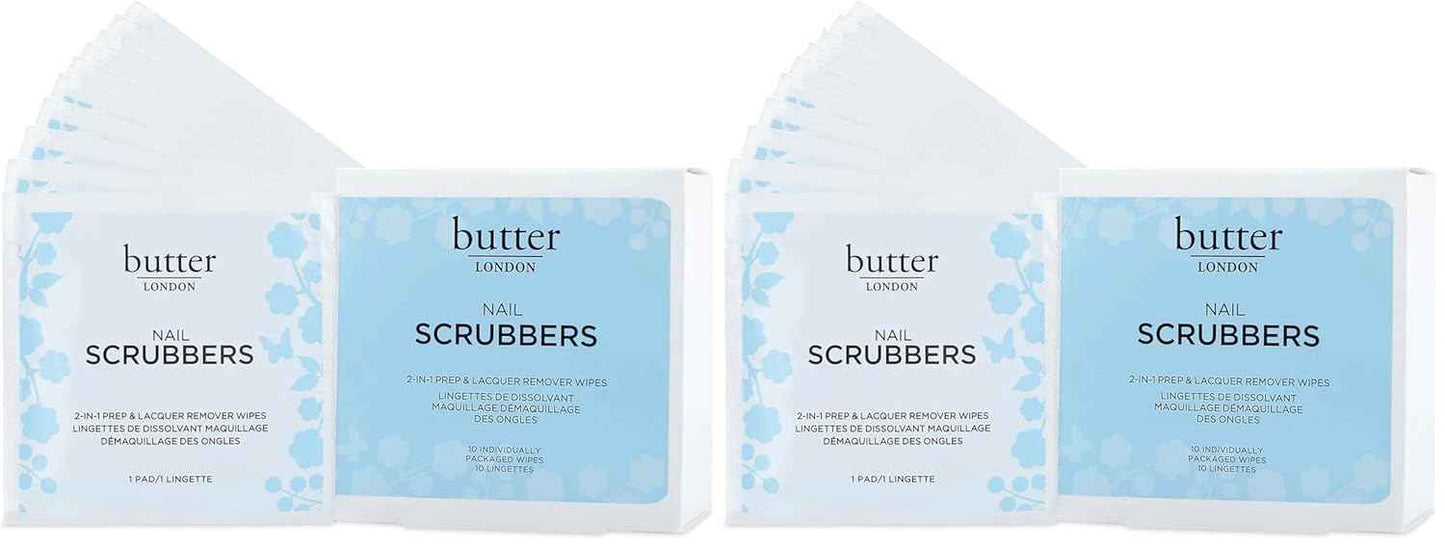 Butter LONDON 2-in-1 Nail Polish Remover Pads - Travel-Friendly Gel Scrubbers, Cruelty-Free
