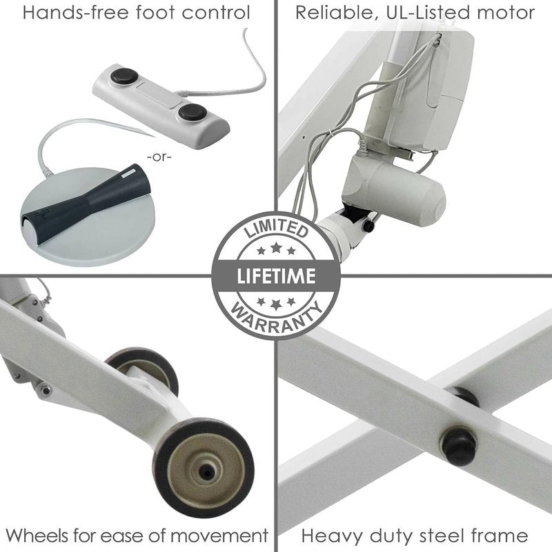 EarthLite Ellora Electric Lift Massage Table - Manual Tilt, USA-Made, 32" x 73", Vanilla Crème