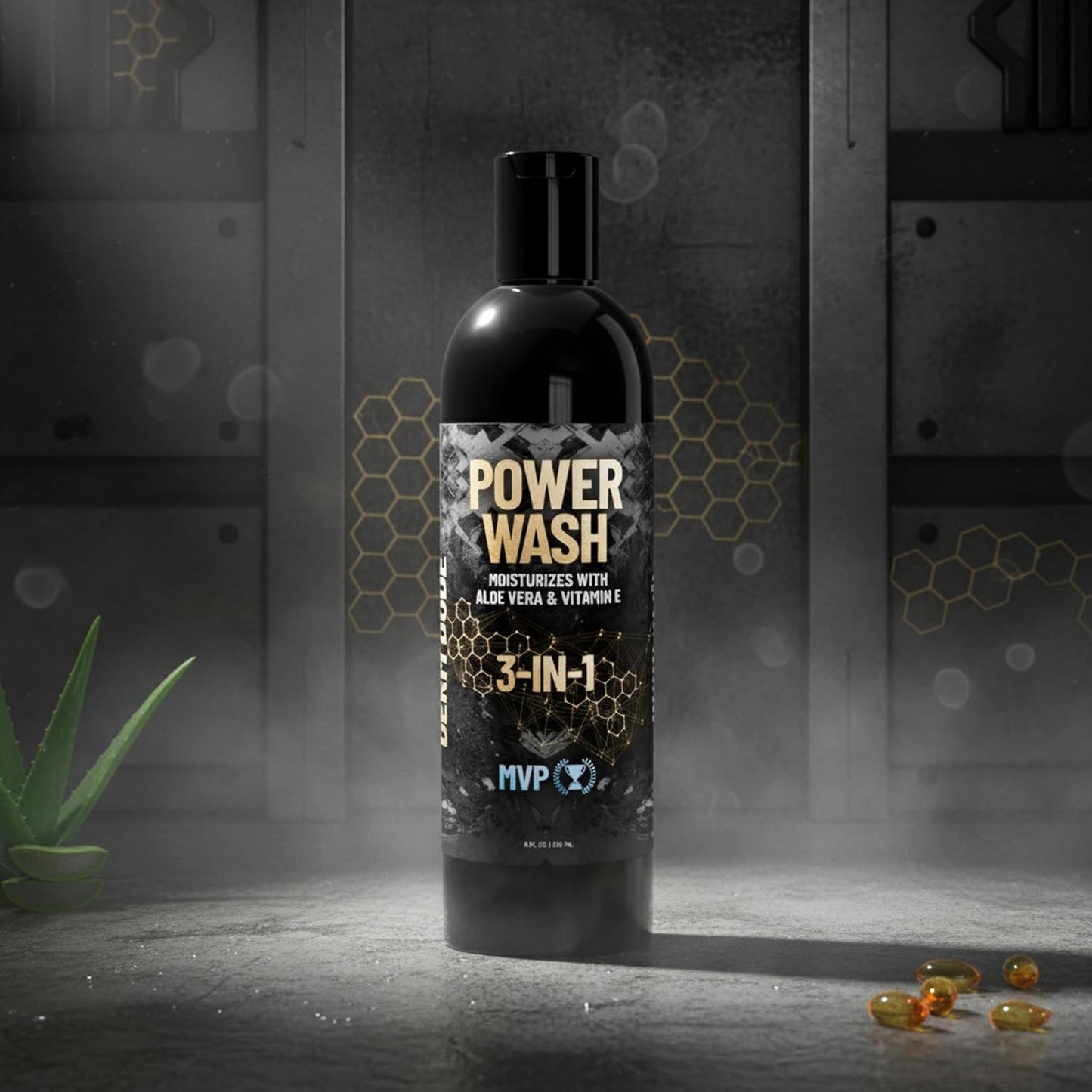 Derm Dude 3-in-1 Body Wash, Shampoo & Conditioner for Men | Daily Hydrating Shower Gel with Aloe Vera & Vitamin E | All Skin & Hair Types | MVP Scent, 8oz