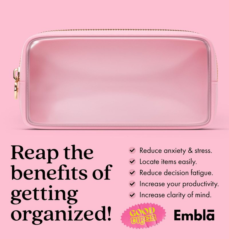 Clear Makeup Bag Zipper Pouch, Transparent Cosmetic Case Organizer, TSA Approved Travel Toiletry Case, Travel Accessories Essentials Makeup Tote for Women, Small Cute Make up Bag for Purse - Sand