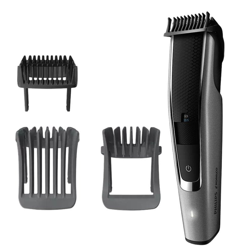 Philips Norelco Beard Trimmer and Hair Clipper Series 5500, Effortless Precision with 40 Adjustable Length Settings, Skin-Friendly Blades, Fully Washable Design, Cordless Power, No Blade Oil Needed
