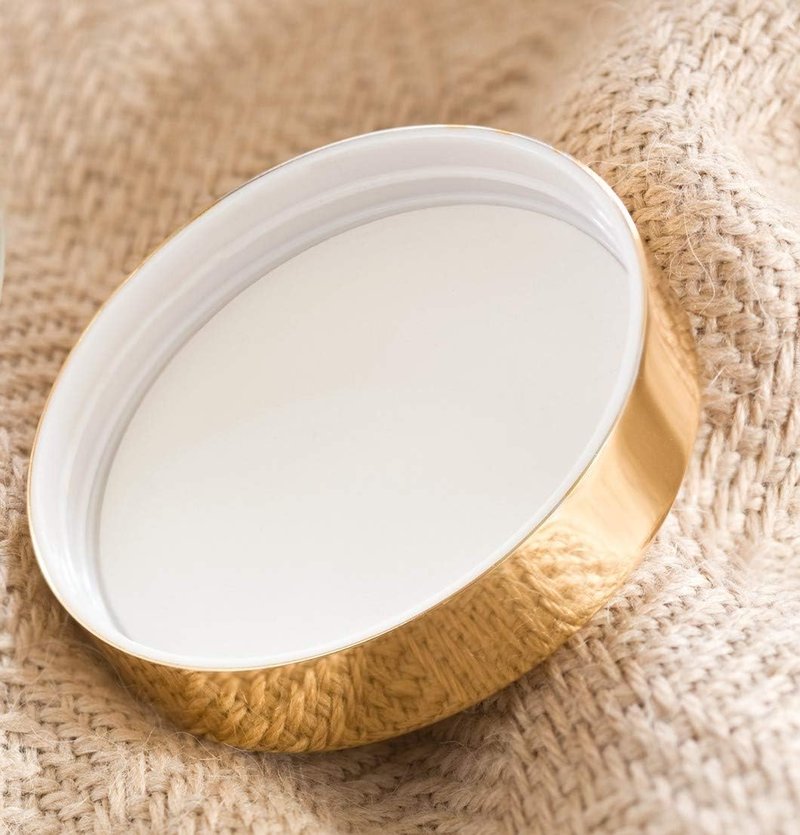 Clear PET Plastic Jars - 8 oz Refillable Storage with Luxury Gold Metal Lid | 6 Pack
