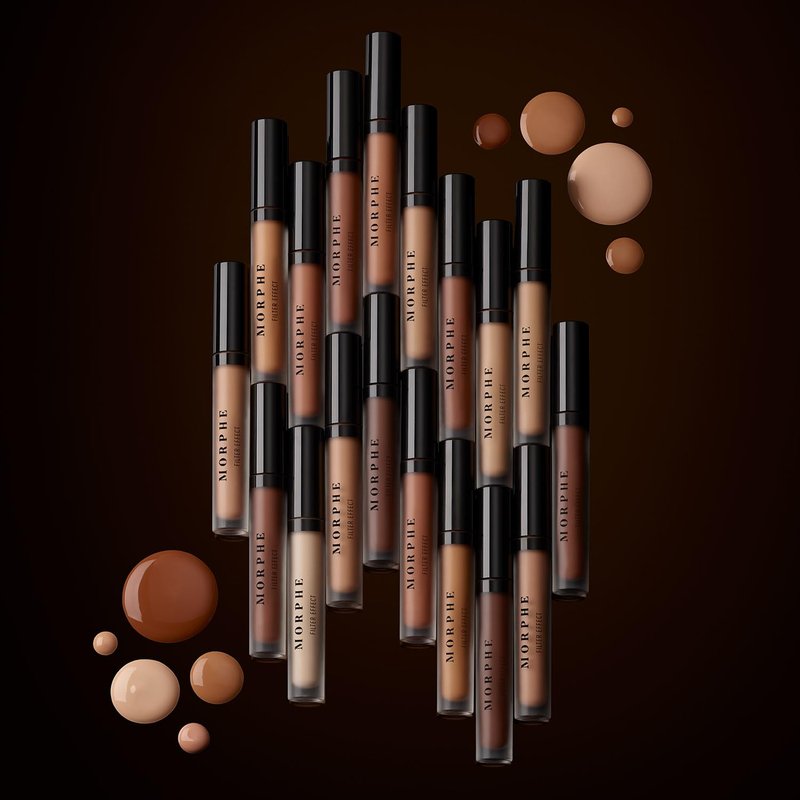 Morphe Filter Effect Soft Radiance Concealer - Buildable Coverage Liquid Concealer Face Makeup with Hyaluronic Acid & Pomegranate Extract & a Natural Radiant Finish - Tan 18 (Warm) (0.12 fl oz)