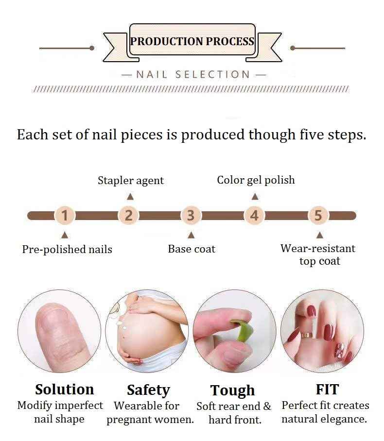 French Tip Press-On Nails Set - 30 PCS Elegant Pink Squoval Design for Women