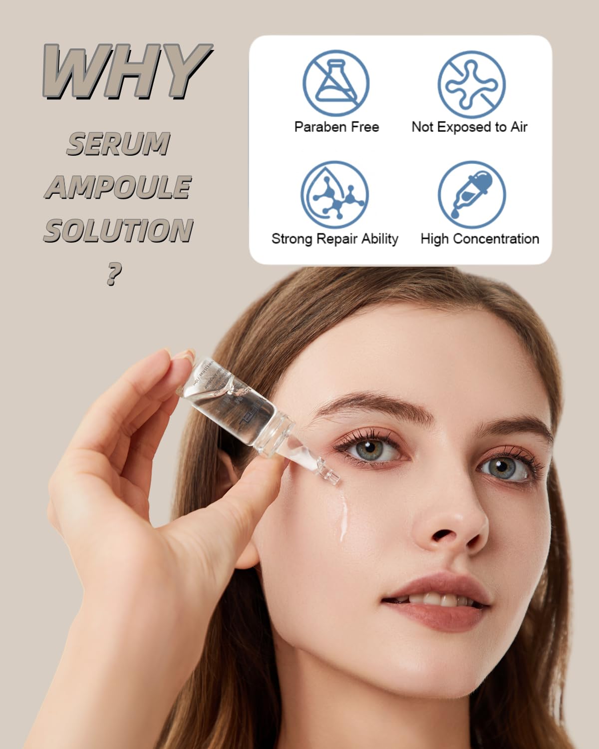 VOFEL Centella Asiatica Serum for Face with Hyaluronic Acid Repair and Centella Serum for Face Moisturizer 0.35 oz 4 Vials Serum Ampoule Set (4pc repair kit)