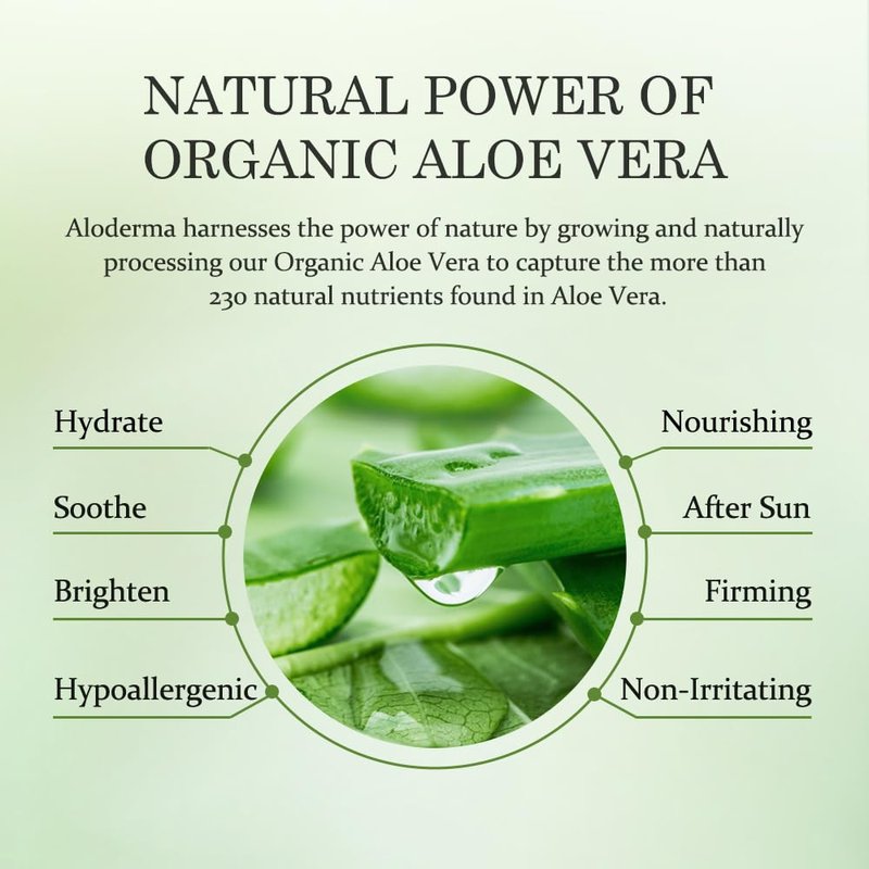 Aloderma Aloe Vera Gel Set - Travel Size Moisturizing Gel | 200g Aloe Flower Essence