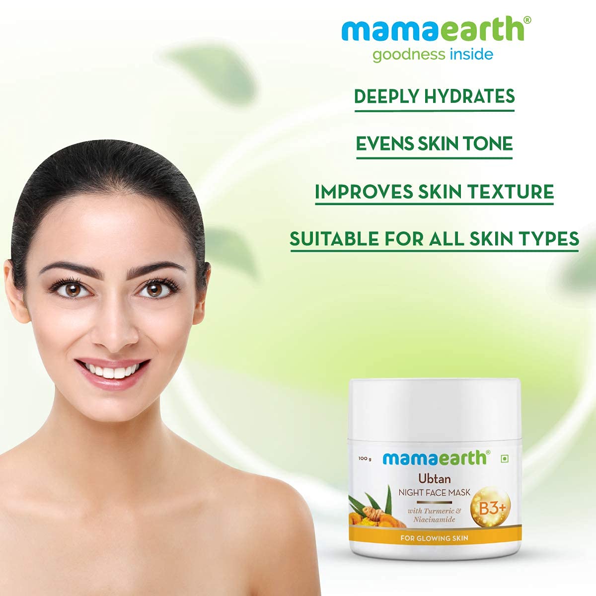 MAMAEARTH Ubtan Tan Removal Facial Kit | Face Wash, Scrub & Mask Combo for Glowing, Revitalize Skin With Turmeric, Saffron & Walnut | Paraben & Sulfate Free | For All Skin Types