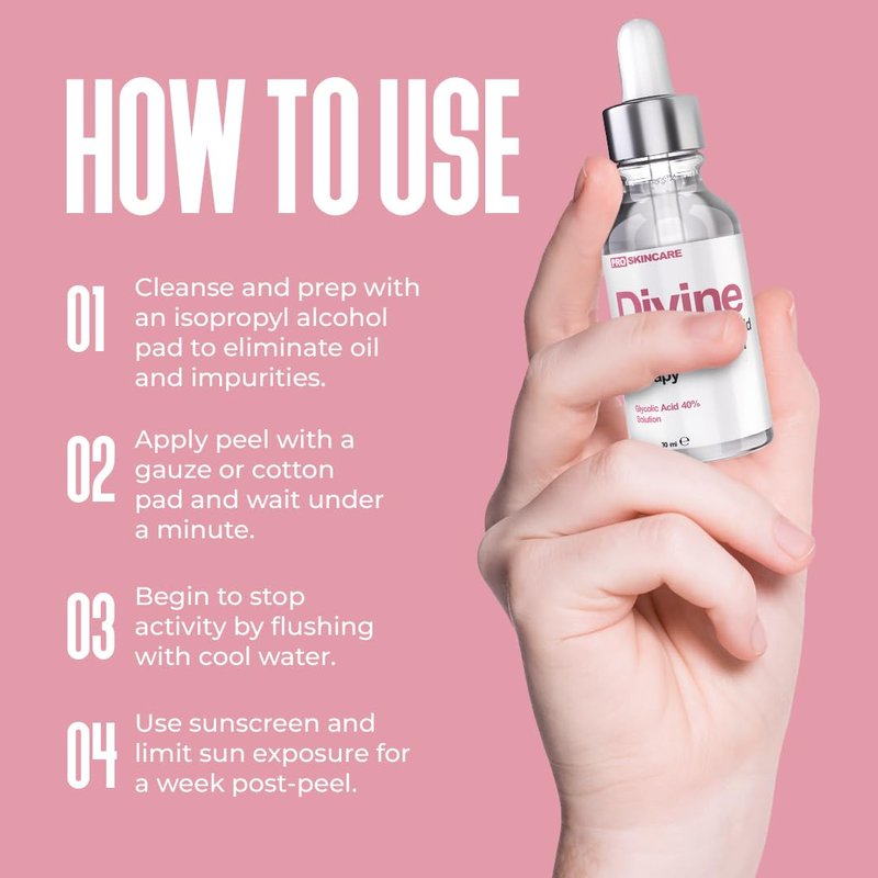 Glycolic Acid Peel 40% Professional Chemical Peel for Face at Home - Intense Alpha Hydroxy Acid Skin Peel For Acne Scars, Collagen Boost, Wrinkles Fine Lines - Liquid Exfoliant Face Peel Mask, 1 Fl Oz