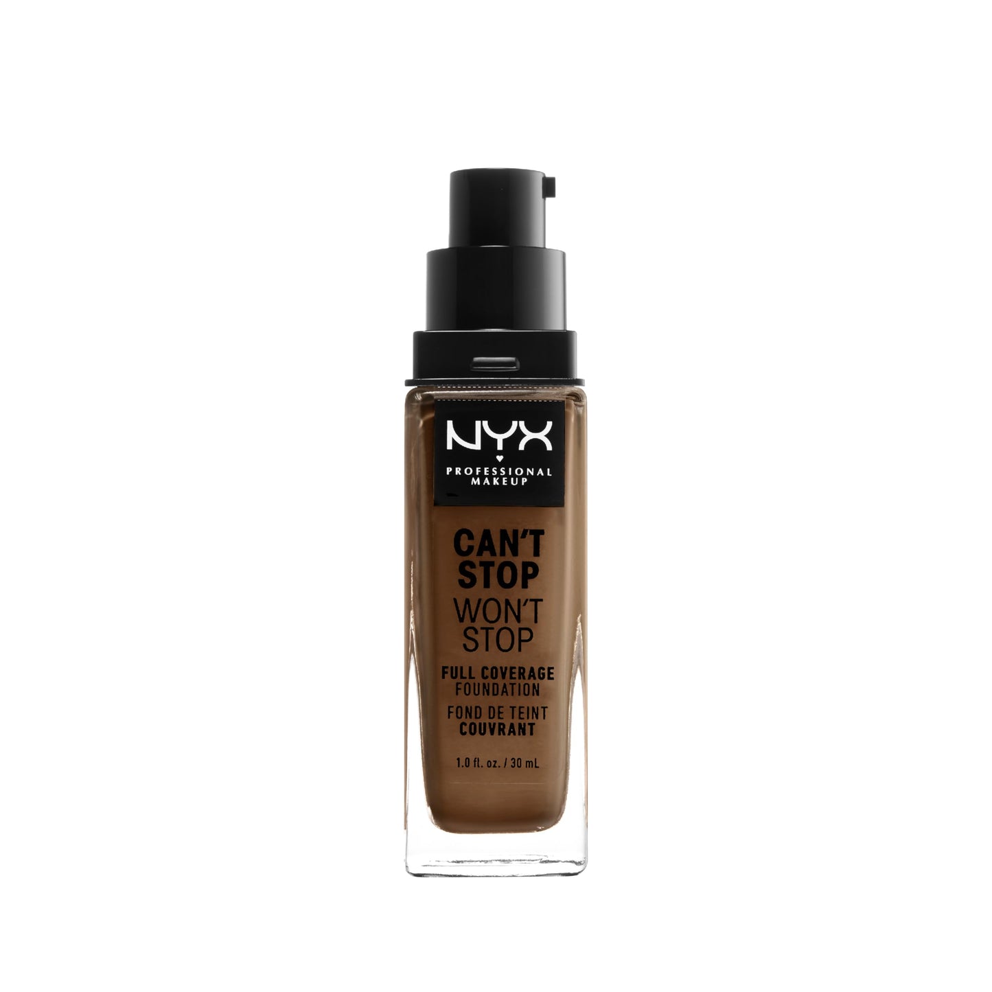 NYX PROFESSIONAL MAKEUP Can't Stop Won't Stop Foundation, 24h Full Coverage Matte Finish - Cappuccino