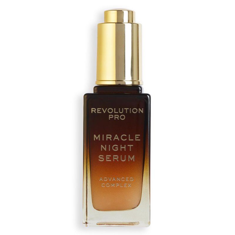 Revolution Pro Miracle Night Rescue Serum Advanced Complex, Overnight Face Serum, Smooths & Plumps Skin with Hyaluronic Acid & Peptides, 1 oz