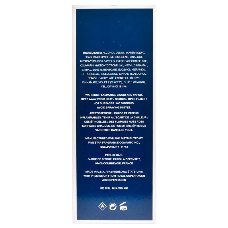 Royal Copenhagen Musk Eau de Cologne Spray for Men - 3.4 Ounce Fresh Fragrance