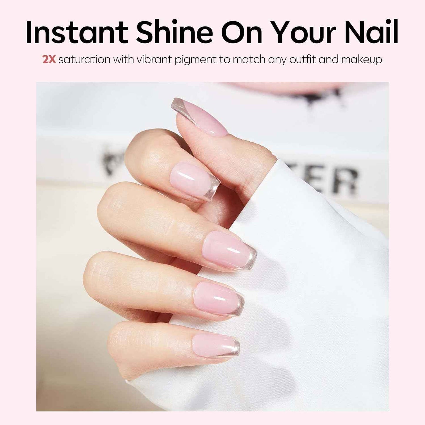 Baby Pink Gel Nail Polish 15ML - Modelones with UV LED Nail Lamp Included