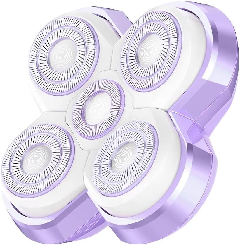 Electric Razors for Women - Upgraded Waterproof Shaver with Magnetic Heads | Rotary Hair Remover for Legs, Bikini & Face