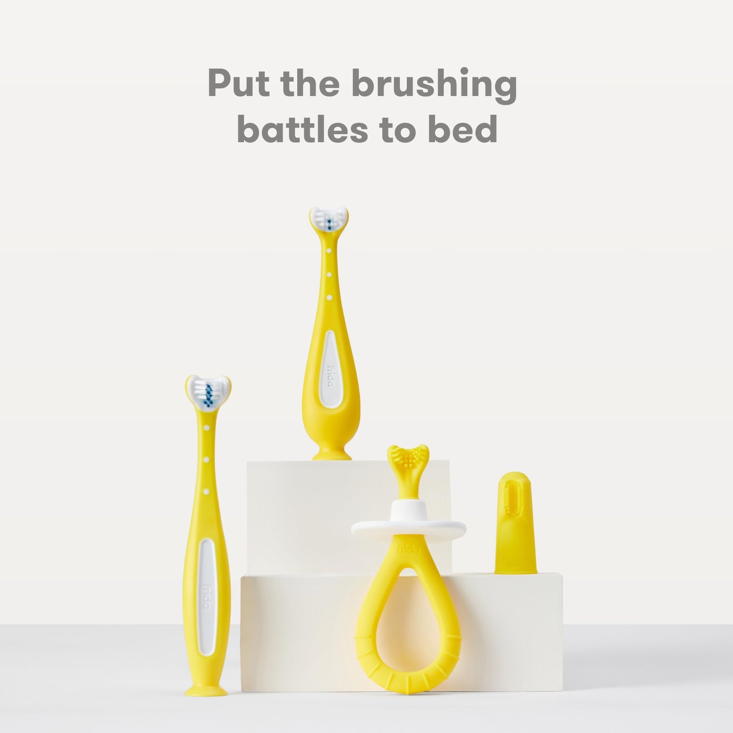 Frida Baby Training Toothbrush for Babies with Soft Silicone Bristles, Yellow