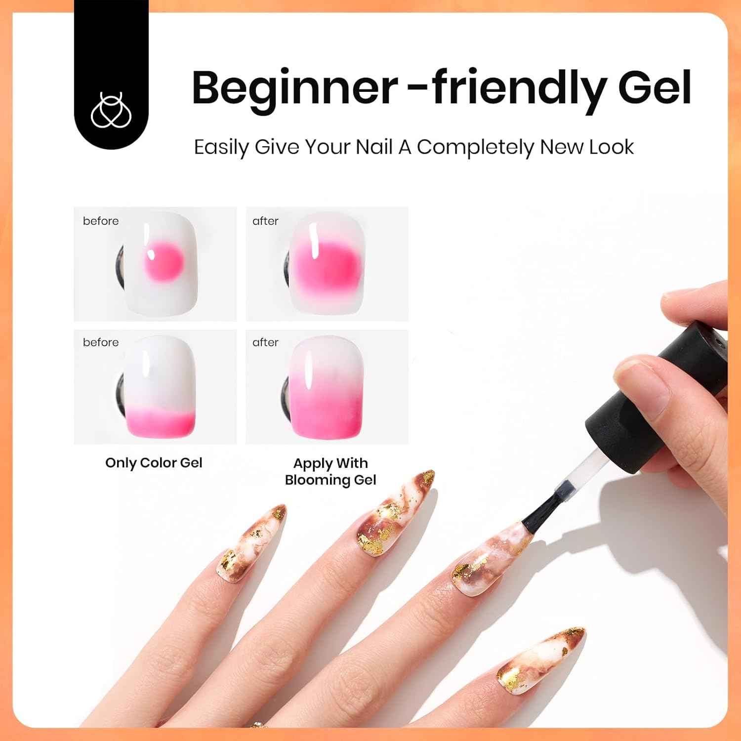 Beetles French Tip Nail Stamp Kit with Blooming Gel - Professional Nail Art Set