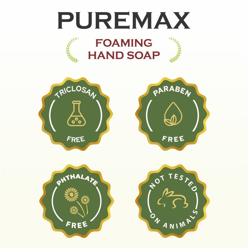 Puremax Foaming Hand Soap Refills with Essential Oils | Rain Drops | Gentle, Moisturizing | Biodegradable Formula | Made in USA | 128 Fl Oz (1 Gallon)