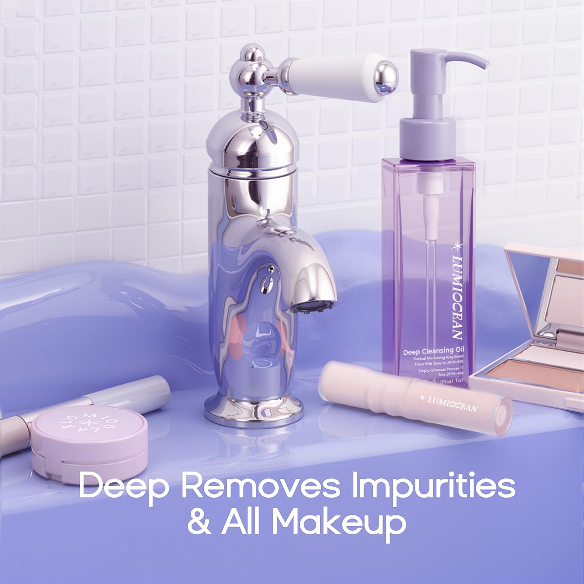 LUMIOCEAN Deep Cleansing Oil, Makeup Remover for All Skin, Facial Oil Cleanser, Makeup Blackhead Remover, Gentle and Non-irritating, 5.07oz