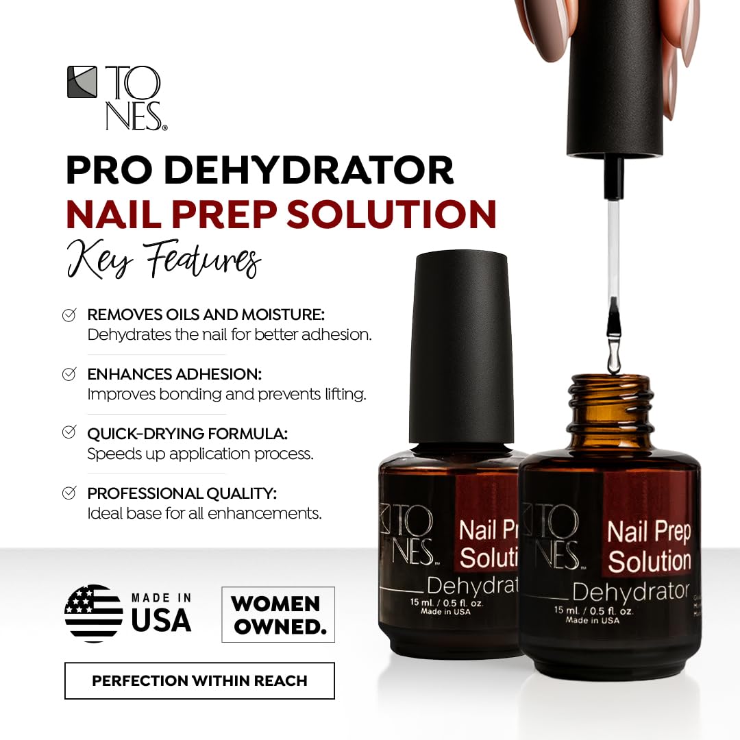 Professional Nail Dehydrator for Acrylic & Gel Polish - 7-Free, Fast Drying, 8 fl oz